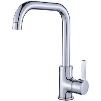 Laveo BADLAND Küchenarmatur Wasserhahn LENA Küchenmischer für Küche in Silber