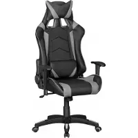 Fun-Möbel Drehstuhl Bürostuhl Chefsessel GAMING 1- Schwarz / Grau