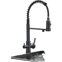 OEM Küchenspülenarmatur, Dual-Handle, polierte Messingoberfläche, Matte Schwarz