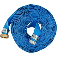 StarTech.com Pool Rückspülschlauch - PVC Flachschlauch Ø 3,8 cm x 15,2 m - Schwerlast - Verstärkt - Wasserablauf & Reinigung - Blau