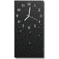 Tulup Glasuhr Wanduhr Küchenuhr Echt-Glas 30x60 Tropfe Schwarz