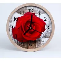 Tulup Holzuhr 30fi cm wanduhr - Rose Blumen