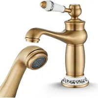 ARI Waschbeck armatur, Wasserhahn Bad Retro, Messing, Hochdruck, mit Regulierung von Wasserfluss und Wassertemperatur