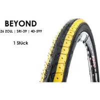 Beyond 26 Zoll Fahrrad Reifen City Bike 26x1.50 Mantel Decke 40-559 Schwarz Gelb
