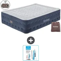 OEM Doppelbett - 2 Personen - 152 x 203 x 51 cm - Blauw - inklusive Luftreifenpumpe - Reparaturset