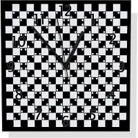 Wallario Design Wanduhr Optische Täuschung - Illusion - schwarz weiß aus Aluverbund, Größe 30 x 30 cm