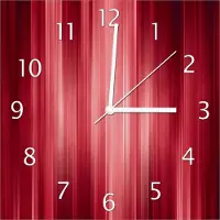 Wallario Design Wanduhr Rot und schwarz gestreift - Abstraktes Streifenmuster aus Echtglas, Größe 30 x 30 cm