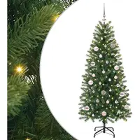 vidaXL "Schlussverkauf" Künstlicher Weihnachtsbaum(1 pc) - Kunstbaum/Tannenbaum - mit 150 LEDs Grün 150 cm PE und PVC C7888