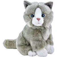 Uni Toys Katze Lilly sitzend grau weiß 30 cm Uni-Toys Kuscheltier
