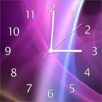 Wallario Design Wanduhr Abstraktes Muster in violett lila pink schwarz aus Echtglas, Größe 30 x 30 cm