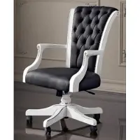 AEA Bürostuhl Holz Chefsessel Chesterfield italienische Möbel Drehstuhl Sessel Stuhl