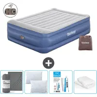 Bestway Luftmatratze - 2-Personen - 152 x 203 x 56 cm - Grau/Blau - Inklusive Zubehör