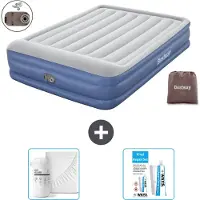 Bestway Luftmatratze - 2-Personen - 152 x 203 x 46 cm - Grau/Blau - Inklusive Zubehör