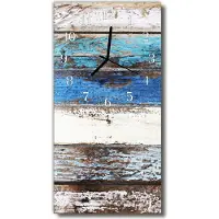 Tulup Glasuhr Wanduhr Küchenuhr Echt-Glas 30x60 Boden Mehrfarbig