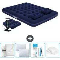 Bestway Luftmatratze - 2-Personen - 152 x 203 x 22 cm - Blau - Inklusive Handpumpe - Kissen - Zubehör