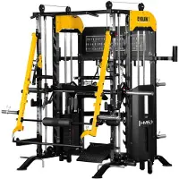 HMS Cyklon X Kraftstation | Smith Machine, Doppelseilzug 2×100 kg, Jammer Arms, Beinpresse | Profi Fitnessstation