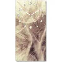 Tulup Wanduhr aus Glas – 30x60 cm - Glasbild - Glasuhr - Gehärtetes Glas -Löwenzahn