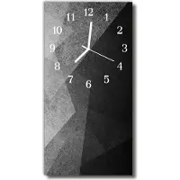 Tulup Glasuhr Wanduhr Küchenuhr Echt-Glas 30x60 Muster Schwarz