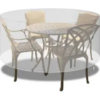 OEM Wasserfeste runde Terrassdeckenabdeckungen - Gartenmöbelabdeckungen runde für Terrassdecken und Stühle Set - extra groß 250 x 90 cm