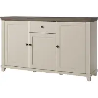 Masseno Kommode EVANDRO 160 cm Sideboard mit 1 Schubladen und 3 Türen für Wohnzimmer Schlafzimmer Modern 160x42x93 cm Beige / Beige
