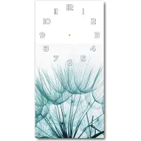 Tulup Wanduhr aus Glas – 30x60 cm - Glasbild - Glasuhr - Gehärtetes Glas -Löwenzahnsamen