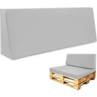 Amazinggirl Palettenkissen Outdoor Europaletten Rückenkissen 40 x 120 cm - Schaumstoff Sitzpolster für Paletten und Palettensofa Hellgrau
