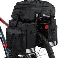 Famanu Fahrradtasche wasserdicht, 3-in-1, groß, multifunktionale Fahrradtasche mit abnehmbaren Seitentaschen, 48 Liter