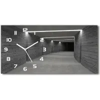 Tulup Wanduhr aus Glas – 60x30 cm - Glasbild - Glasuhr - Gehärtetes Glas - weisse-zeiger - Betontunnel