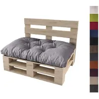Sunnypillow Palettenkissen für Gartenmöbel - Sitzkissen 120 x 50 cm - Palettenauflage für Palettensofa - Palettenpolster, Sitzpolster für Palettenmöbel - Gesteppte Gartenkissen - Kissen Grau