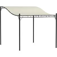 Fortuna Lai Anbaupavillon Pergola mit Dach, Wasserabweisend Pavillon Vordach, freistehend Gartenpavillon Terrassenpavillon Überdachung Sonnenschutz für Terrasse Garten ca. 2,5x3x2,5 m Cremeweiß