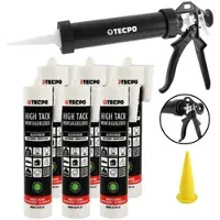 TECPO 6x Montagekleber HIGH TACK Baukleber 455g Kleber +...