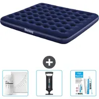 Bestway Luftmatratze – 2 Personen – 183 x 203 x 22 cm – Blau – im Lieferumfang enthalten Zubehör