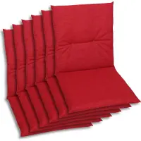 GO-DE Textil, Sesselauflage Niederlehner, 6er-Set, Farbe: rot, Maße ca.: 98 cm x 48 cm x 5 cm