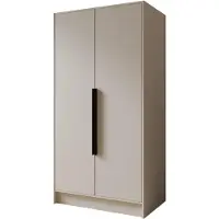 MargaretHadas24 Margaret Hadas24 Drehtürenschrank Goya I 100 cm (kaschmir, schwarze Griffe) Kleiderschrank, Push-to-Open, großer Stauraum, Regale, Kleiderstangen