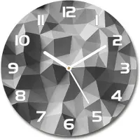 Tulup Wanduhr aus Glas 30fi Glasbild Glasuhr Gehärtetes Glas - weisse-zeiger - Abstraction triangles