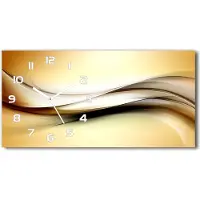 Tulup Wanduhr aus Glas – 60x30 cm - Glasbild - Glasuhr - Gehärtetes Glas - weisse-zeiger - Abstrakter Hintergrund