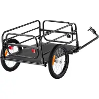 SucceBuy Fahrrad-Lastenanh?nger šC 160 lbs Kapazit?t, robuster, faltbarer Fahrradwagen mit Schnellspanner, 16-Zoll-R?dern, Universalkupplung, Reflektoren, passend fš¹r 22-28-Zoll-Fahrradr?der