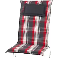 Sun Garden Auflage Hochlehner Donau 90541-700 rot-anthrazit kariert 119x50x7 cm
