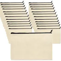Markenlos VD WEIDE ENTERPRISE - Leinen Stiftetui zum Bemalen - personalisierbar - aus Baumwollstoff - wiederverwendbar - ideal zum Personalisieren von Geschenken - Basteln.