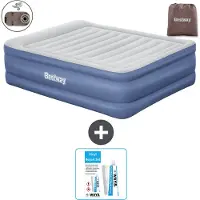 Bestway Luftmatratze - 2-Personen - 152 x 203 x 61 cm - Grau/Blau - Inklusive Zubehör