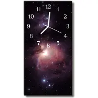 Tulup Glasuhr Wanduhr Küchenuhr Echt-Glas 30x60 Kosmos Mehrfarbig