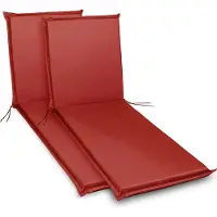 Sunnypillow 2 Stück Liegenauflagen 190 x 60 Auflage Polster für Gartenmöbel extra dick 9cm waschbar wasserdicht Polsterauflagen für Gartenliege Sonnenliege Liegestuhl Kissen Rot