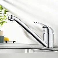 BundiGlassware Wasserhahn Küche, Küchenarmatur 360° Schwenkbar, Einhebel Mischbatterie Küche, Spültischarmatur Küche mit Keramikkartusche, Edelstahl, Chrom