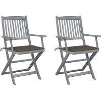 vidaXL Möbel Klappbare Gartenstühle 2 Stk. mit Sitzkissen Massivholz Akazie - Gartenstühle 3064490