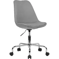 Möbelando Schreibtischstuhl Hellgrau Stoff | Design Drehstuhl mit Lehne | Arbeitsstuhl mit 110 kg Maximalbelastung | Schalenstuhl mit Rollen | Stuhl drehbar