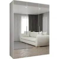 MEBLE KRYSPOL , Kleiderschrank, Schrank 150 cmx202x52, Weiß, Kaschmir