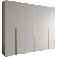 MEBLE KRYSPOL Inova 1 Schrank - 236,7x300x47cm - Weiß Weiß Gold