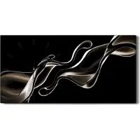 Coloray Wanduhr Bürouhr Leinwand Bild Geräuschlos Kunstdruck 60x30 Abstrakte Kunst - schwarze Hände