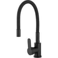 WAGRAN GranMaster FLESSILA BLACK Wasserhahn Küche Schwarz Küchenarmatur mit 360°Schwenkbar, Keramikkopf Spültischarmatur, Im Lieferumfang enthalten Einbausat