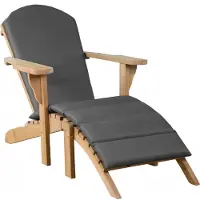 DeVries Woodie Gartenlounger inkl. Auflage uni grey